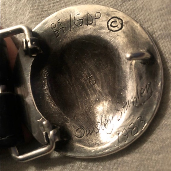 Silver ‘Owsley’ Belt Buckle and Leather Belt - Picture 3 of 6